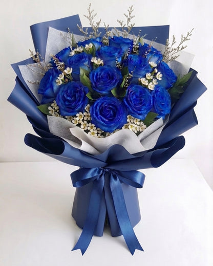Royal Blue Rose Bouquet